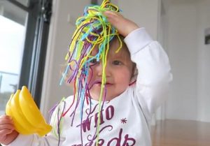 Spaghetti yarn.